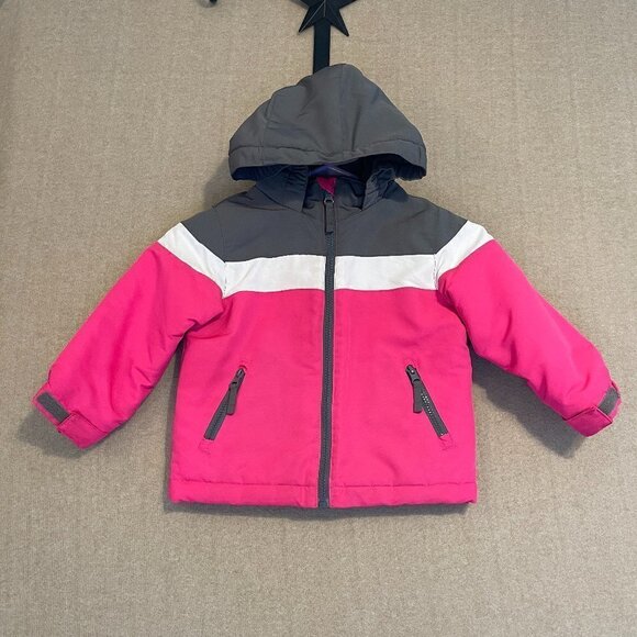 Wonderkids Other - WonderKids Coat Girl's 2T Pink, Gray, White Hooded Pockets